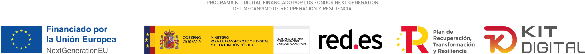 Kit Digital - Financiado por la Unión Europea - NextGenerationEU - Plan de Recuperación, Transformación y Resiliencia - Gobierno de España